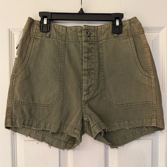 REDONE Khaki Military Army Green Women’s Mini Shorts Size 26 - Picture 2 of 13